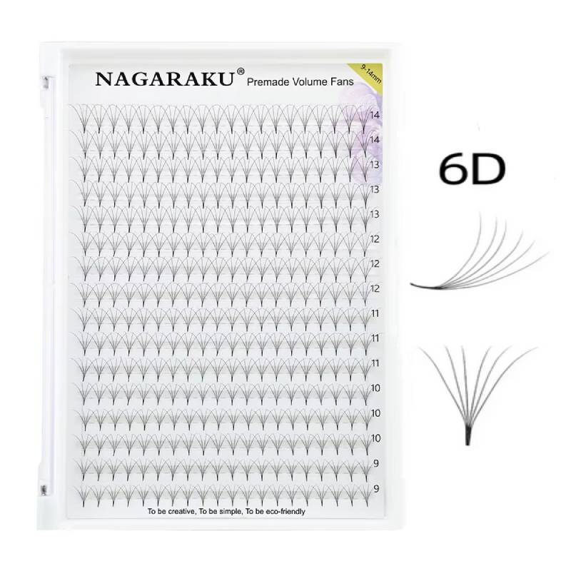 6D řasy Mix délek D, 0,07 X 9-14mm  - 320 vějířků 